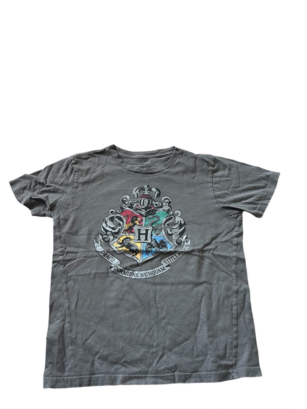 Universal Studios: Kid Unisex Size L, Gray Harry Potter Houses Theme Shirt